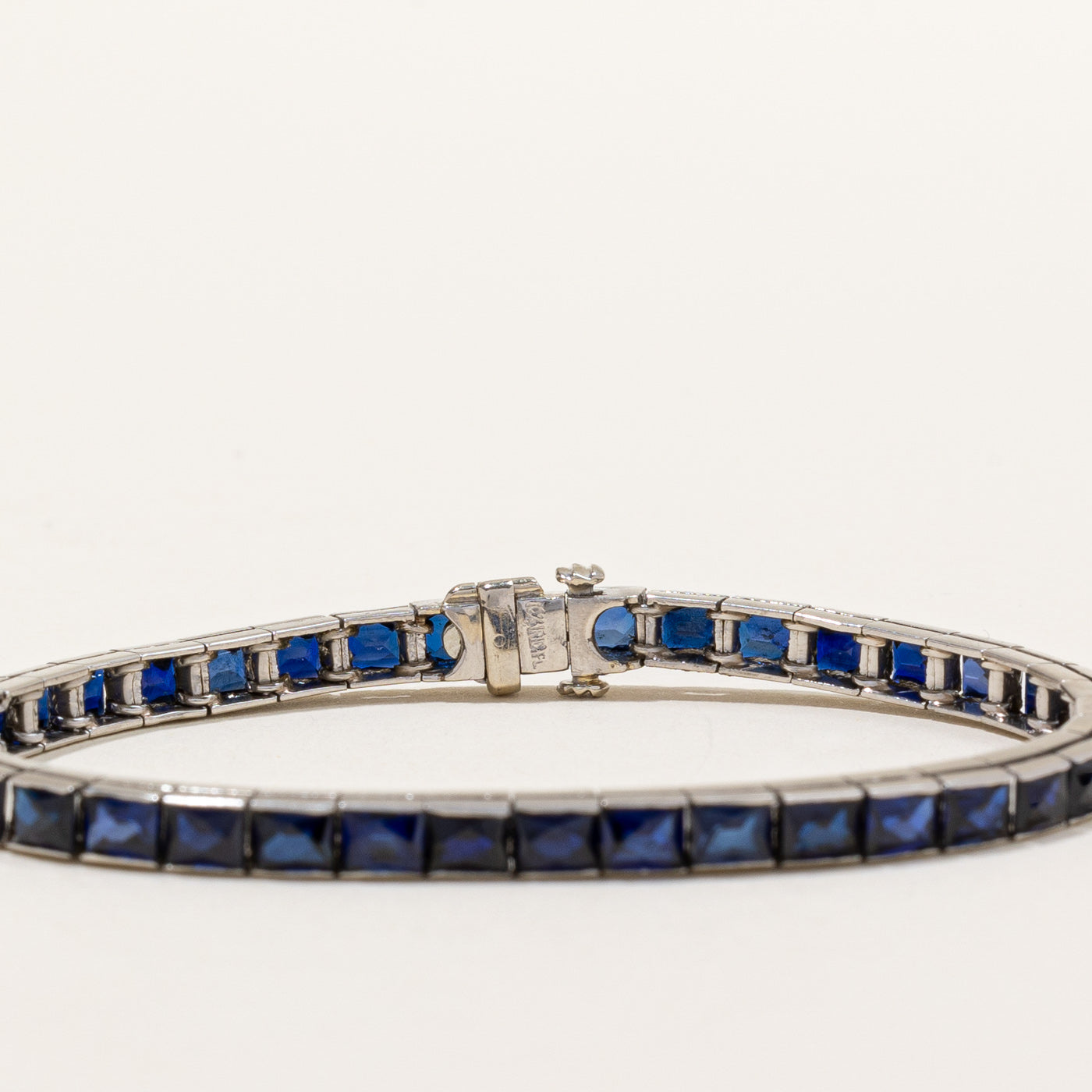 Synthetic Sapphire Tennis Bracelet | 14.00ctw | 7" |