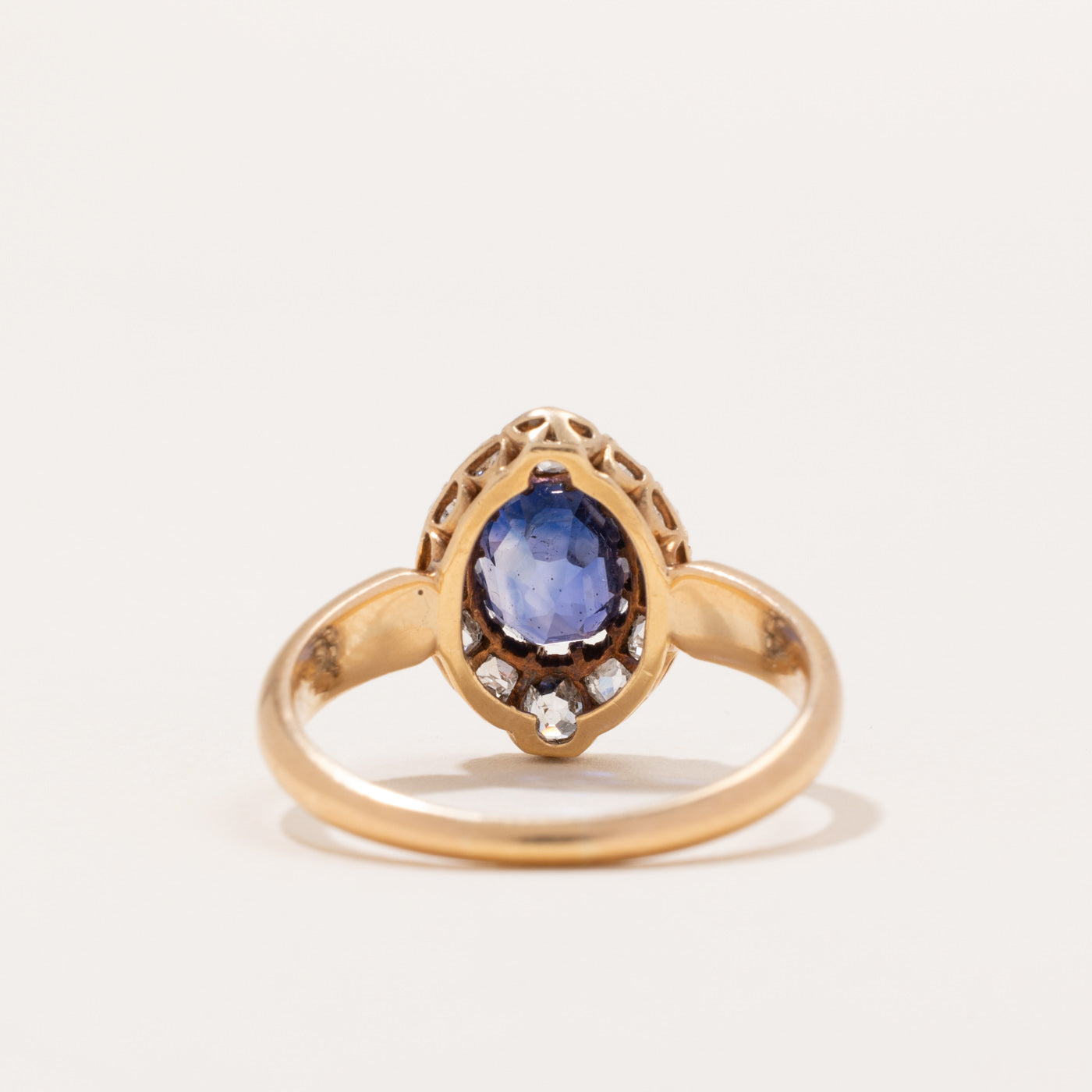 Victorian Colour Changing Sapphire & Diamond Halo Ring | 1.95ct, 0.89ctw | SZ 8.5 |