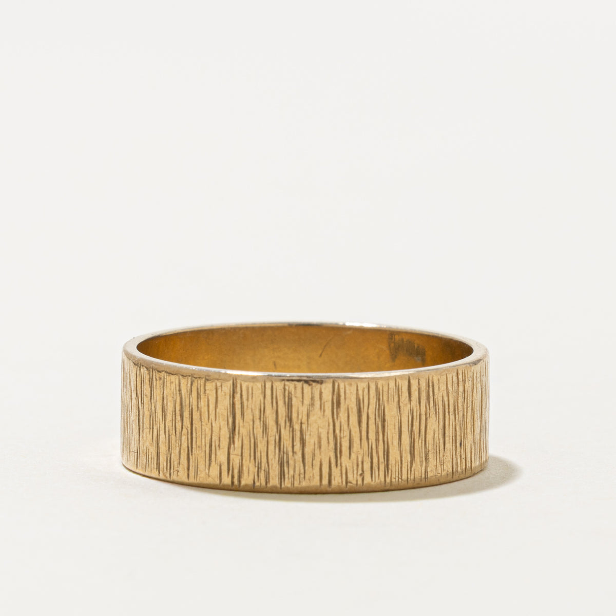 1968 London 9k Yellow Gold Textured Band | 6.65mm | SZ 9.25