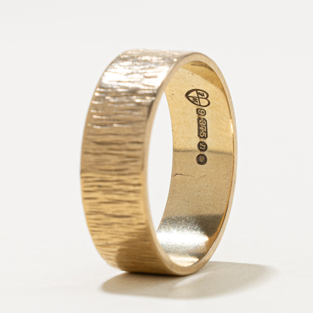 1968 London 9k Yellow Gold Textured Band | 6.65mm | SZ 9.25
