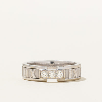 'Tiffany & Co' 1995 Italian 18k Diamond Atlas Ring | 0.18ctw | SZ 7