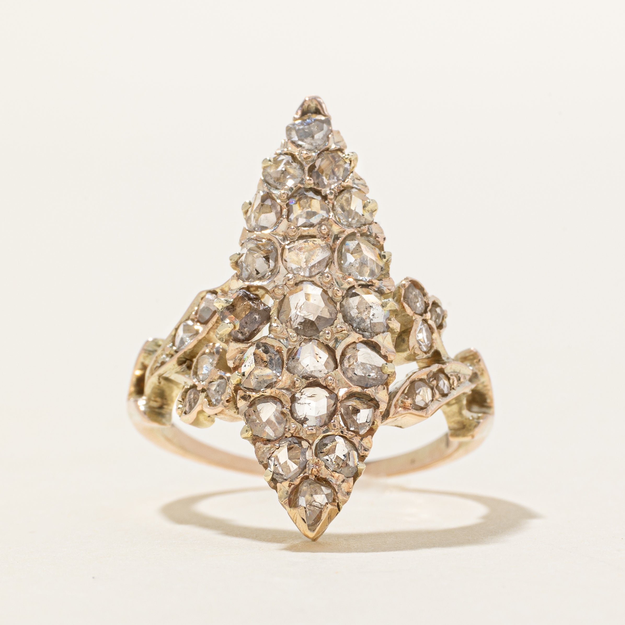 Edwardian Diamond Cluster Navette Ring | 1.00ctw | SZ 7.5