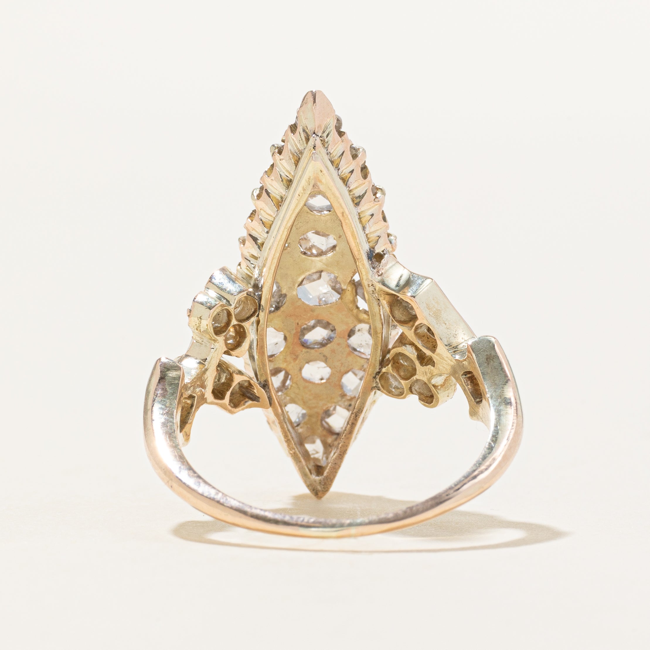 Edwardian Diamond Cluster Navette Ring | 1.00ctw | SZ 7.5