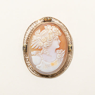 Cameo Sea Shell Convertible Pendant to Brooch | 26.00ct