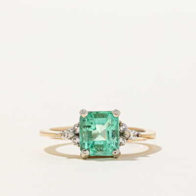 Emerald & Diamond Accented Ring | 1.75ct, 0.09ct | SZ 6