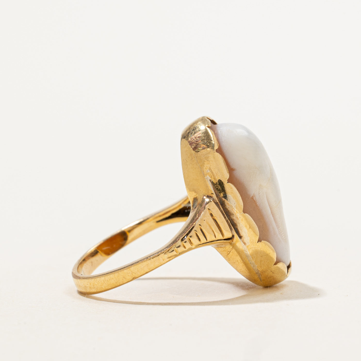 Bague camée coquillage | 6,50 ct | Taille 7 | 