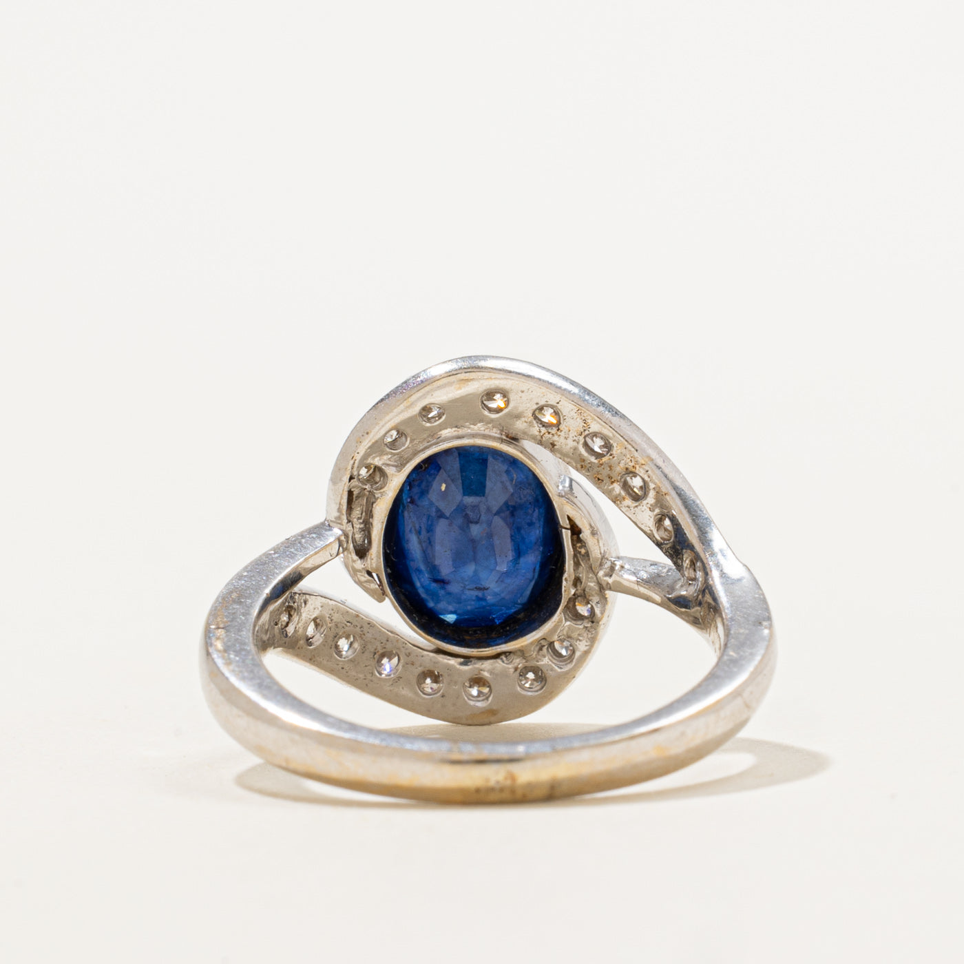 T.K. Anderson's Sapphire and Diamond Bypass Ring | 1.60 ct Sapphire, 0.38ctw DIamonds SZ 7 |