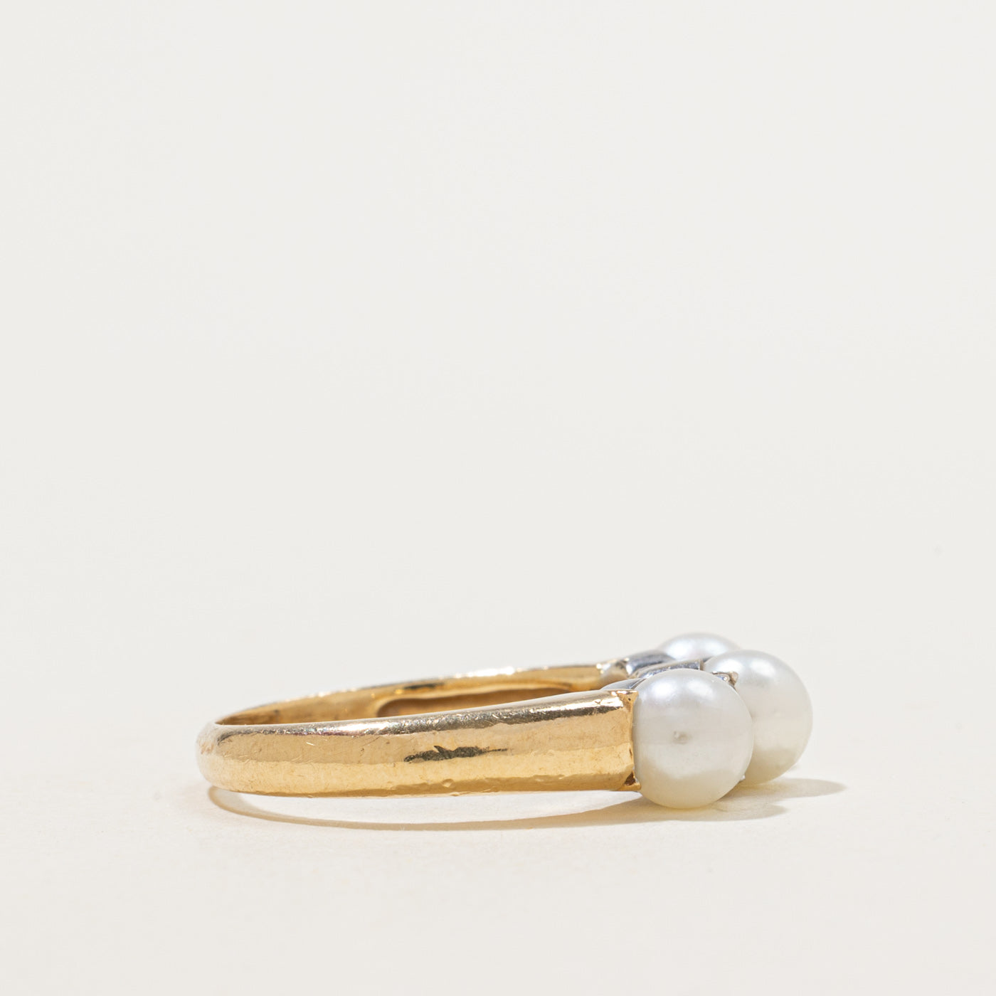 Bague perle et diamants | 3,00 ct, 0,04 ct | Taille 5,5 | 