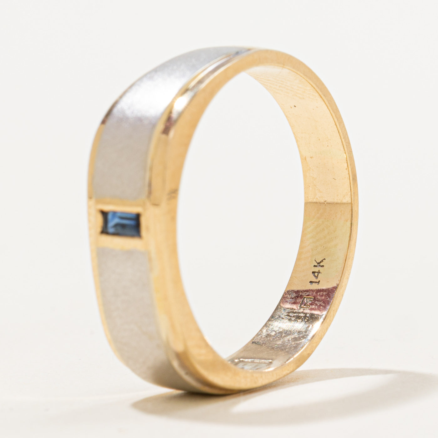 Bague saphir taille rectangulaire | 0,13 ct | Taille 11,25 | 