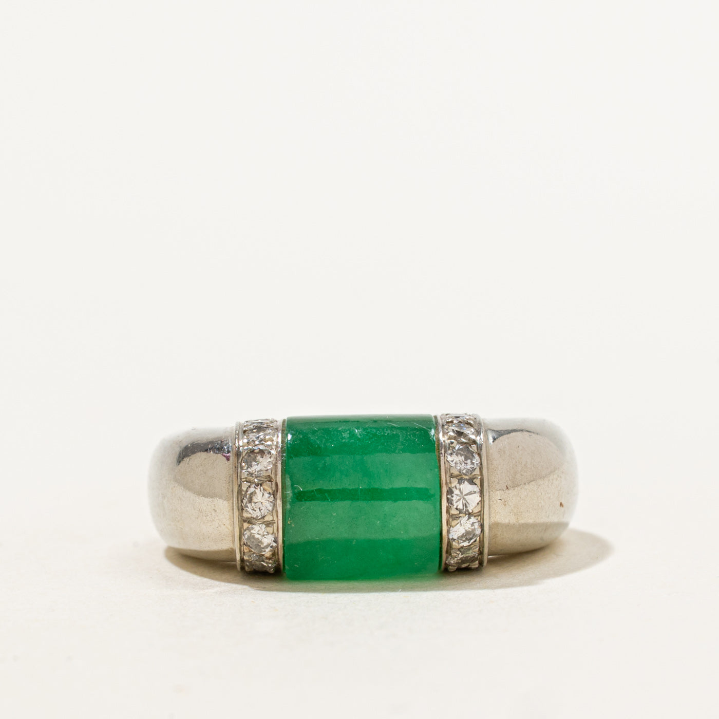Jadeite & Diamond Ring | 5.00ct, 0.36ctw | SZ 6.5 |
