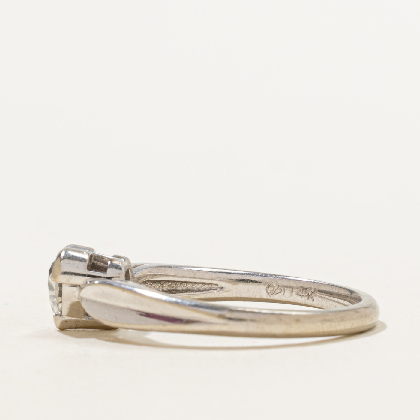 Bague en or avec diamant en forme de cœur | 0,40 ct | Taille 7 | 