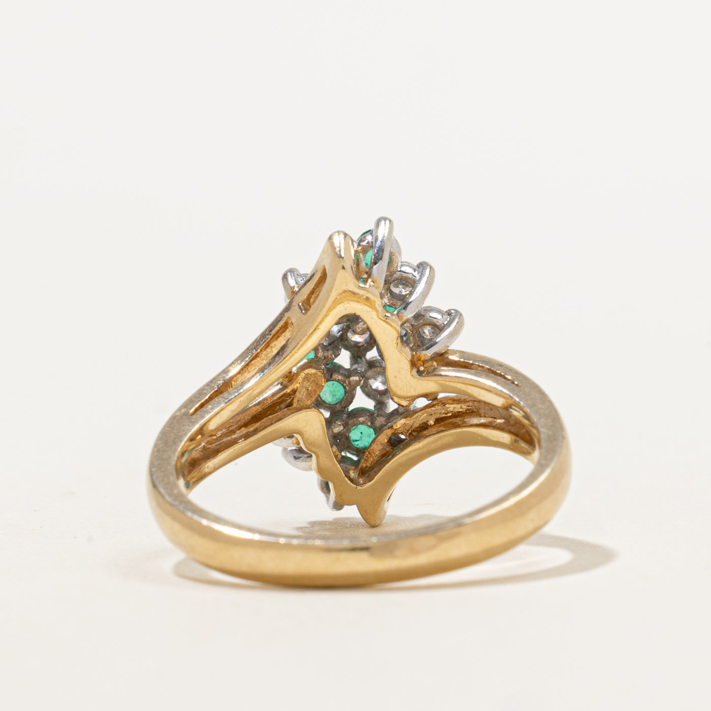 Diamond & Emerald Waterfall Ring | 0.27ctw, 0.18ctw | SZ 6.75 |