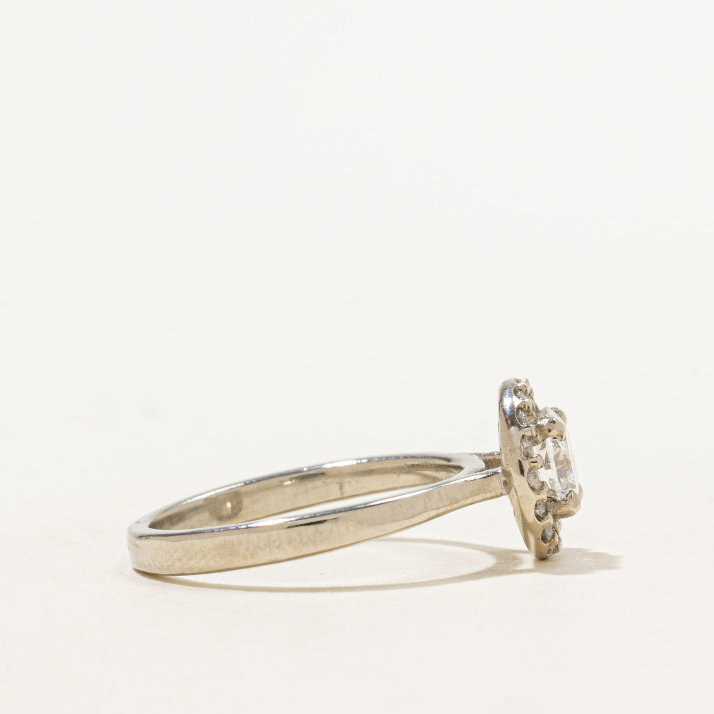 '100 Ways' GIA Certified Diamond Halo 18k Ring | 0.71 ct SI1 G, 0.16ctw | SZ 5.75