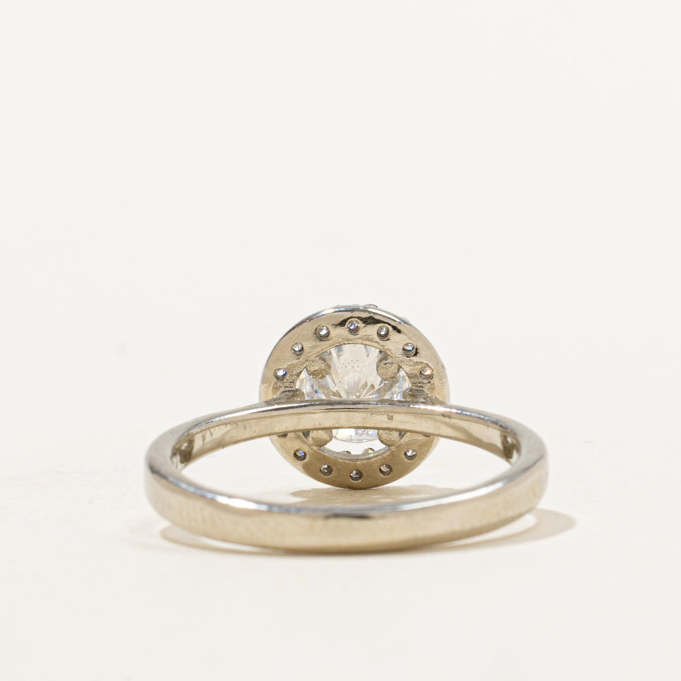 '100 Ways' GIA Certified Diamond Halo 18k Ring | 0.71 ct SI1 G, 0.16ctw | SZ 5.75