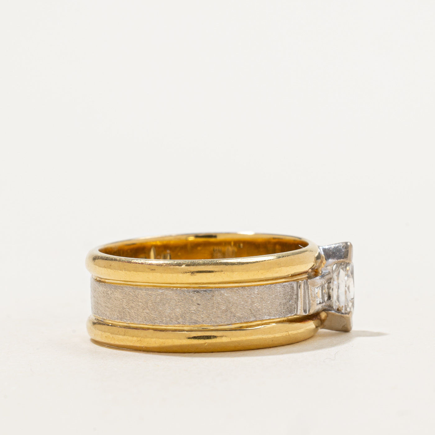 Bague en diamant marquise bicolore | 0,69 ct | Taille 8,25 | 