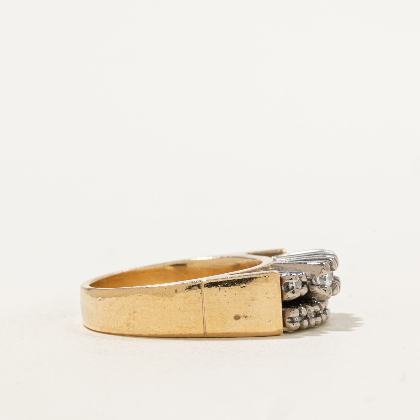 Bague double rangée de diamants | 0,57 ct | Taille 7 | 