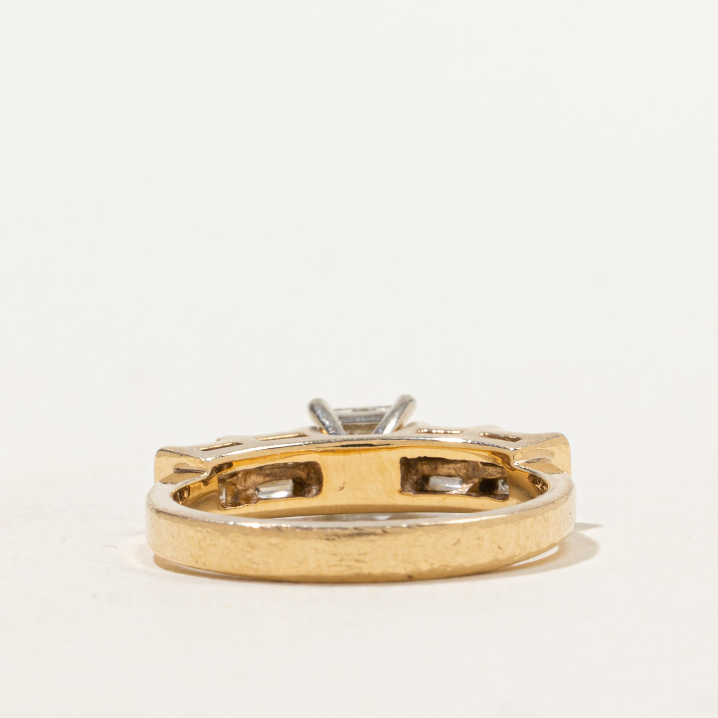 Bague de fiançailles diamant princesse et baguette | 0,68 ct | Taille 5,5 | 