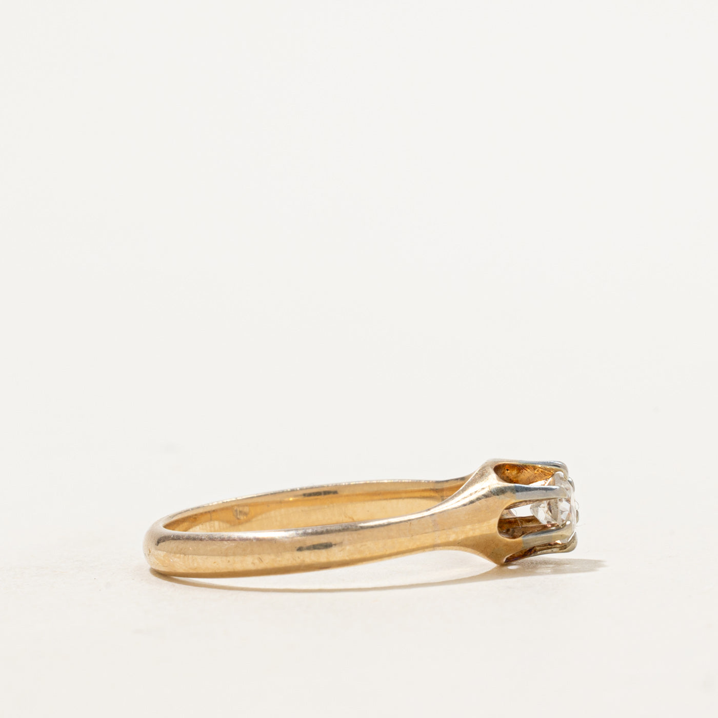 Bague solitaire en diamant de style édouardien | 0,22 ct | Taille 7 | 