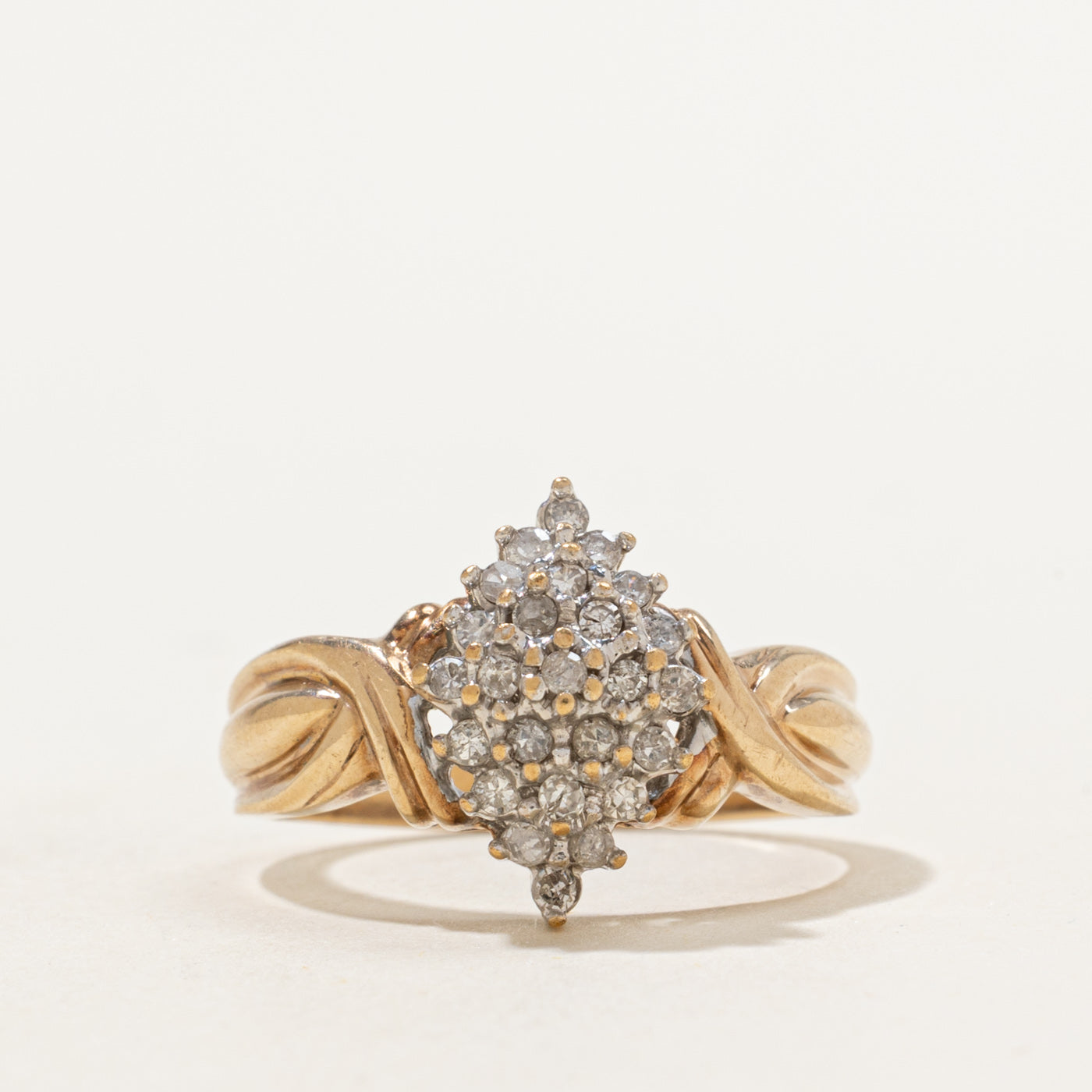 Twisted Marquise Shape Cluster Ring | 0.30ctw | SZ 6.75 |