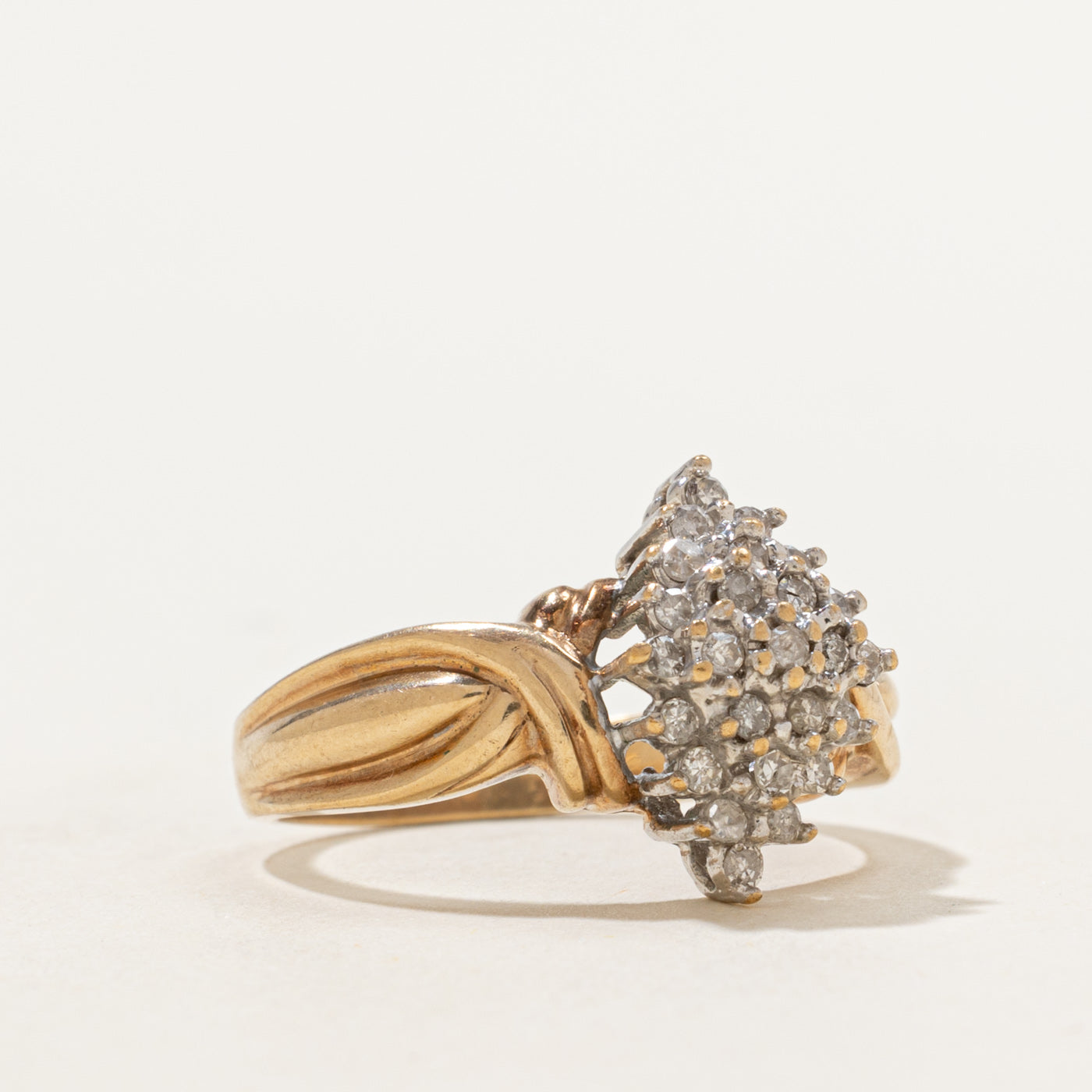 Twisted Marquise Shape Cluster Ring | 0.30ctw | SZ 6.75 |