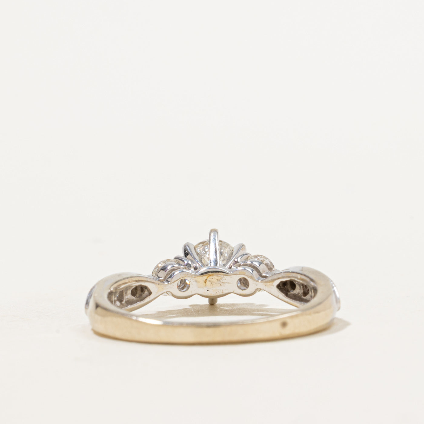 Three Stone Milgrain Diamond Engagement Ring | 0.84ctw | SZ 6.75 |