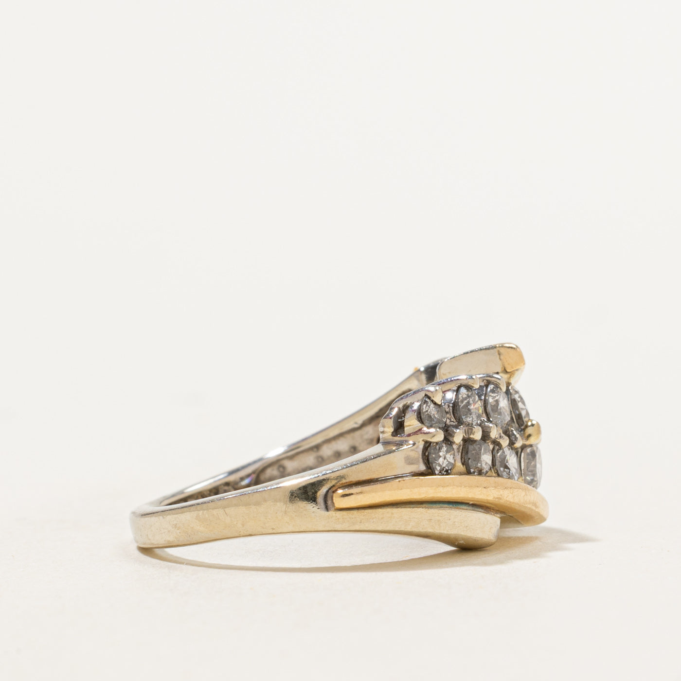 Bague en diamants à serti clos bicolore | 1,00 ct | Taille 5,25 | 
