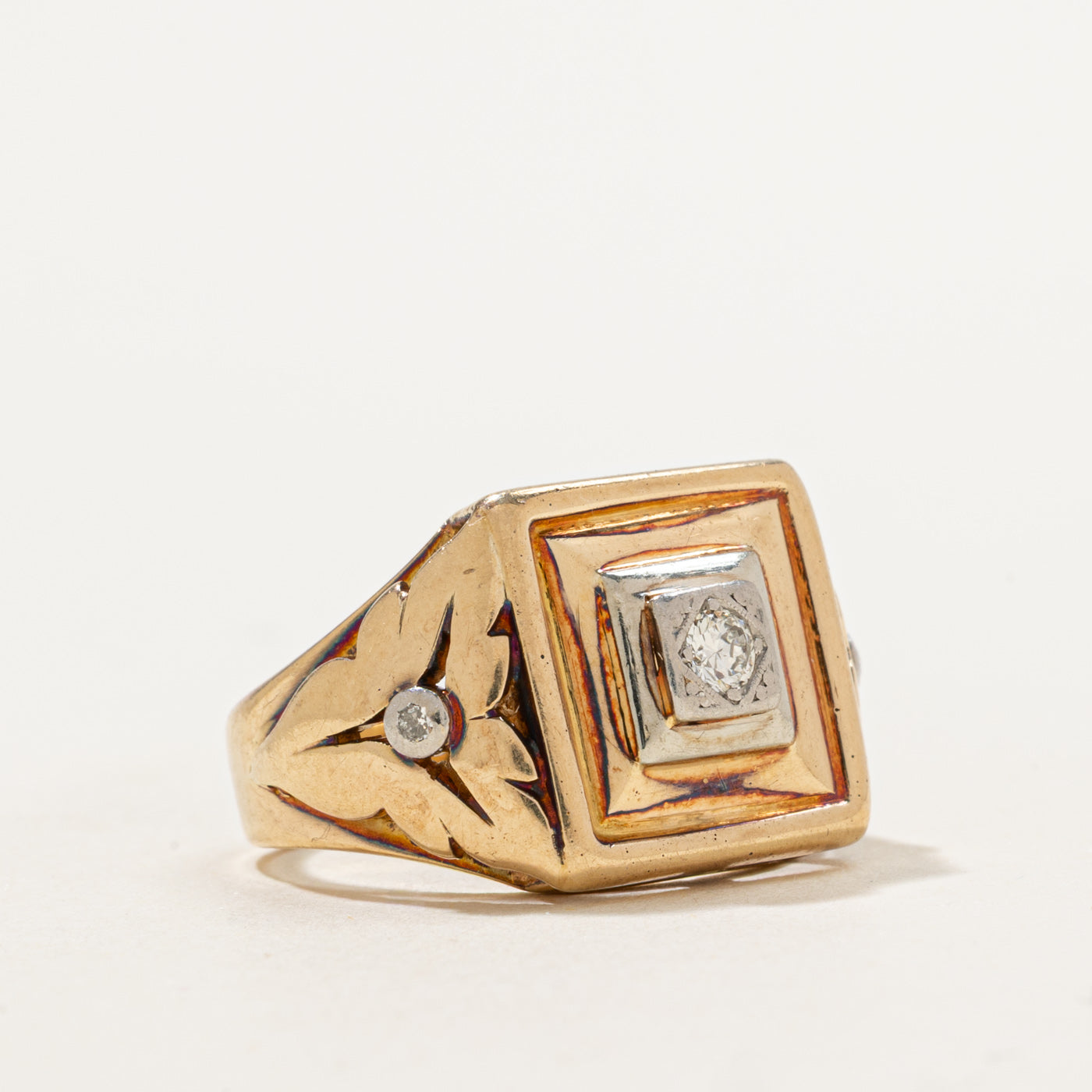 Early 1900s Blossom Detailed Diamond Ring | 0.10ctw | SZ 5.75 |
