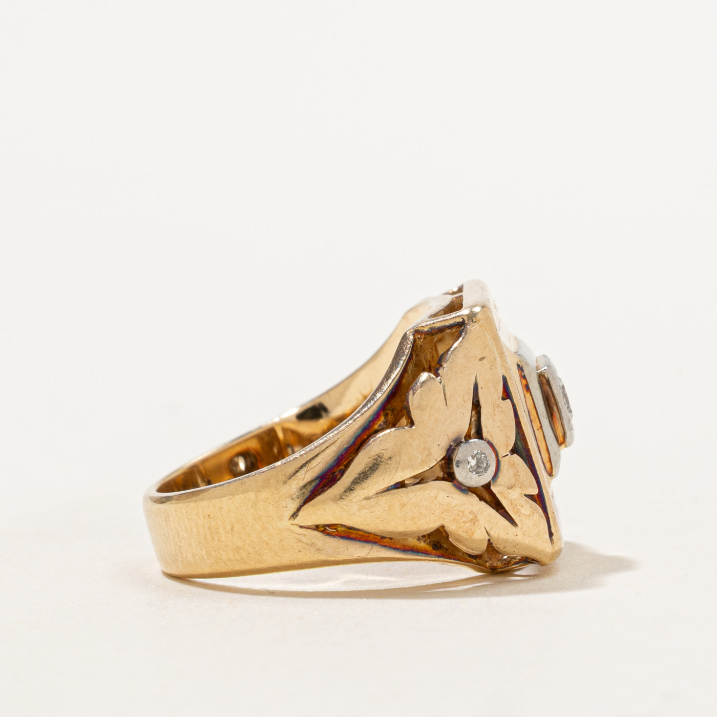 Early 1900s Blossom Detailed Diamond Ring | 0.10ctw | SZ 5.75 |