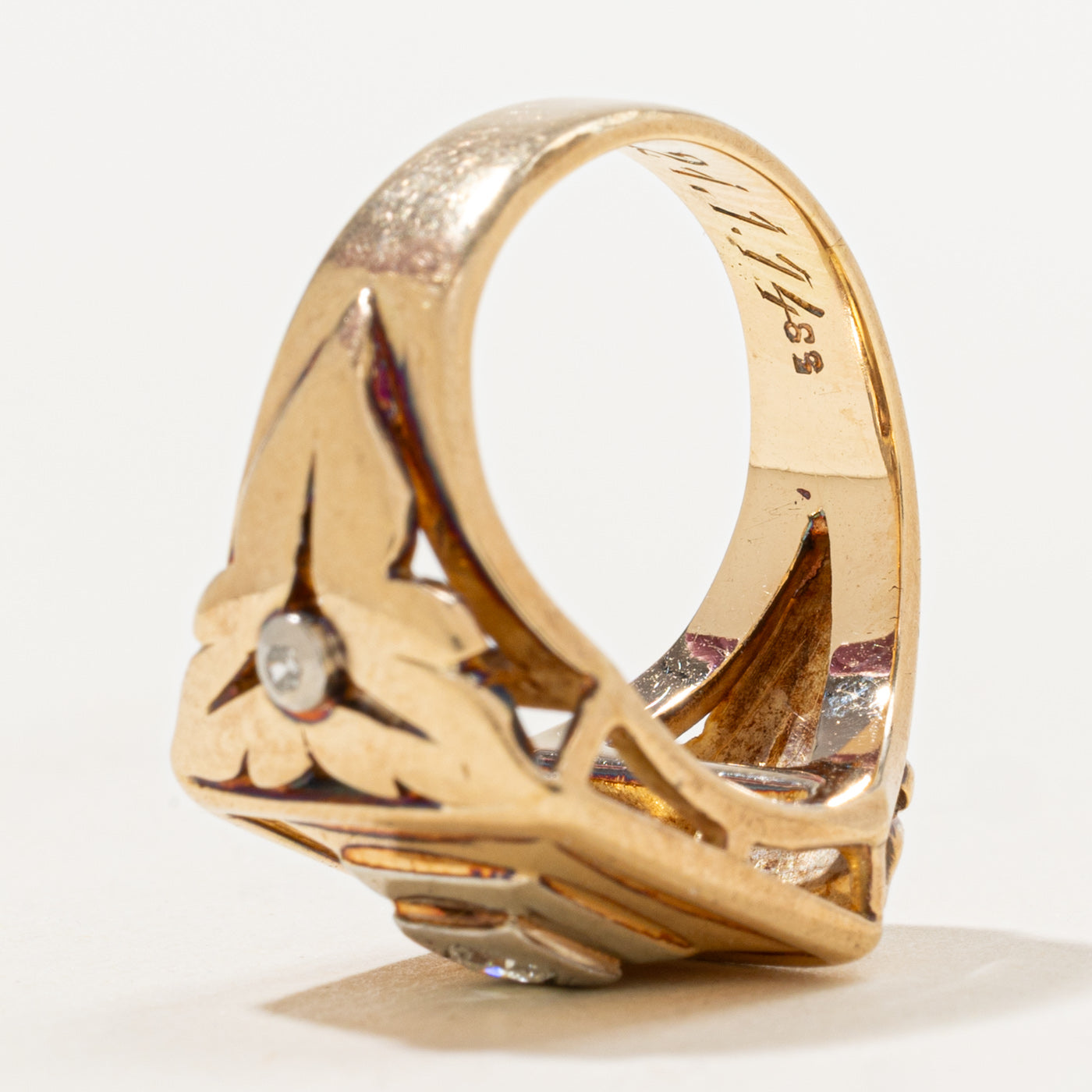 Early 1900s Blossom Detailed Diamond Ring | 0.10ctw | SZ 5.75 |