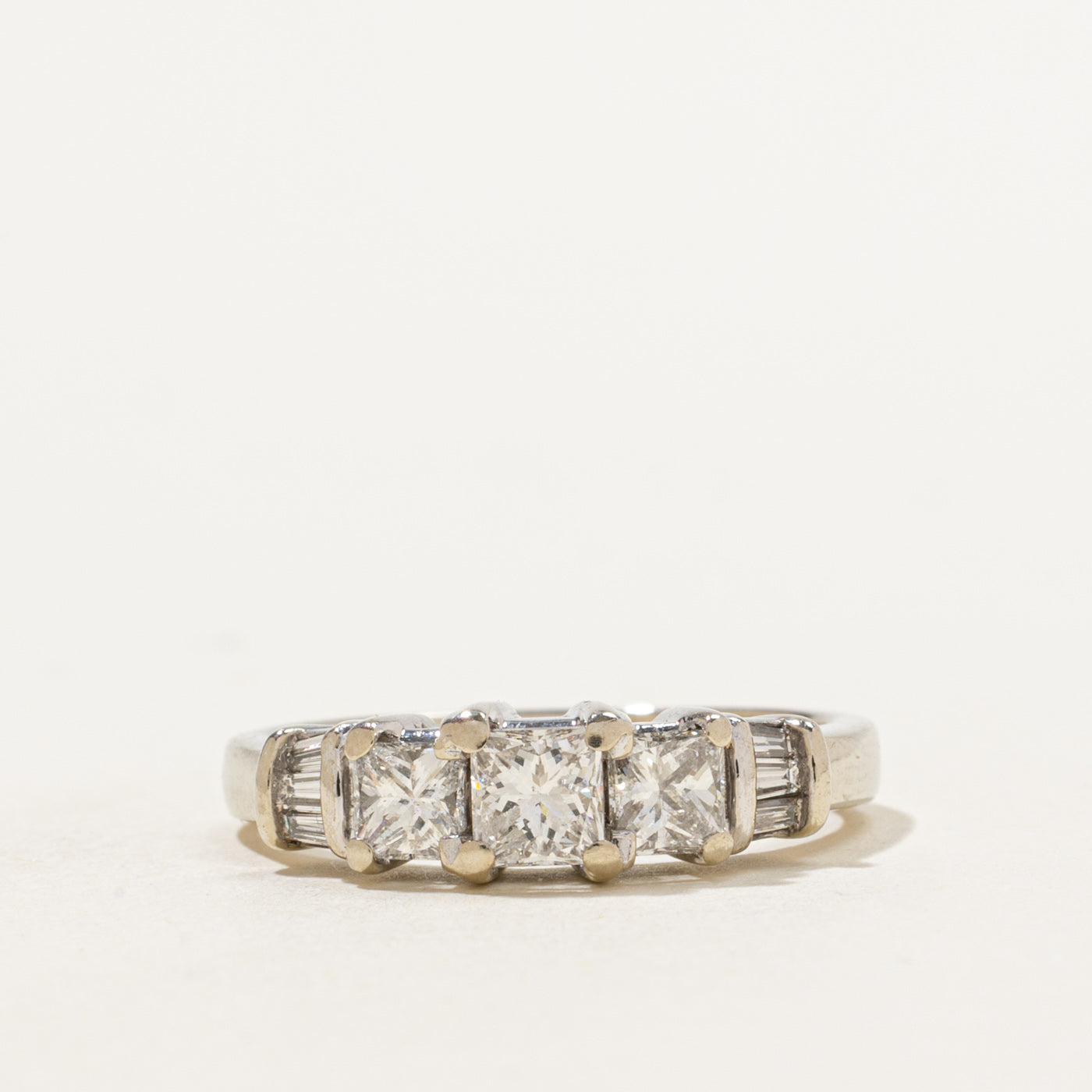 Three Stone Princess Diamond Ring | 1.01ctw | SZ 6.75 |
