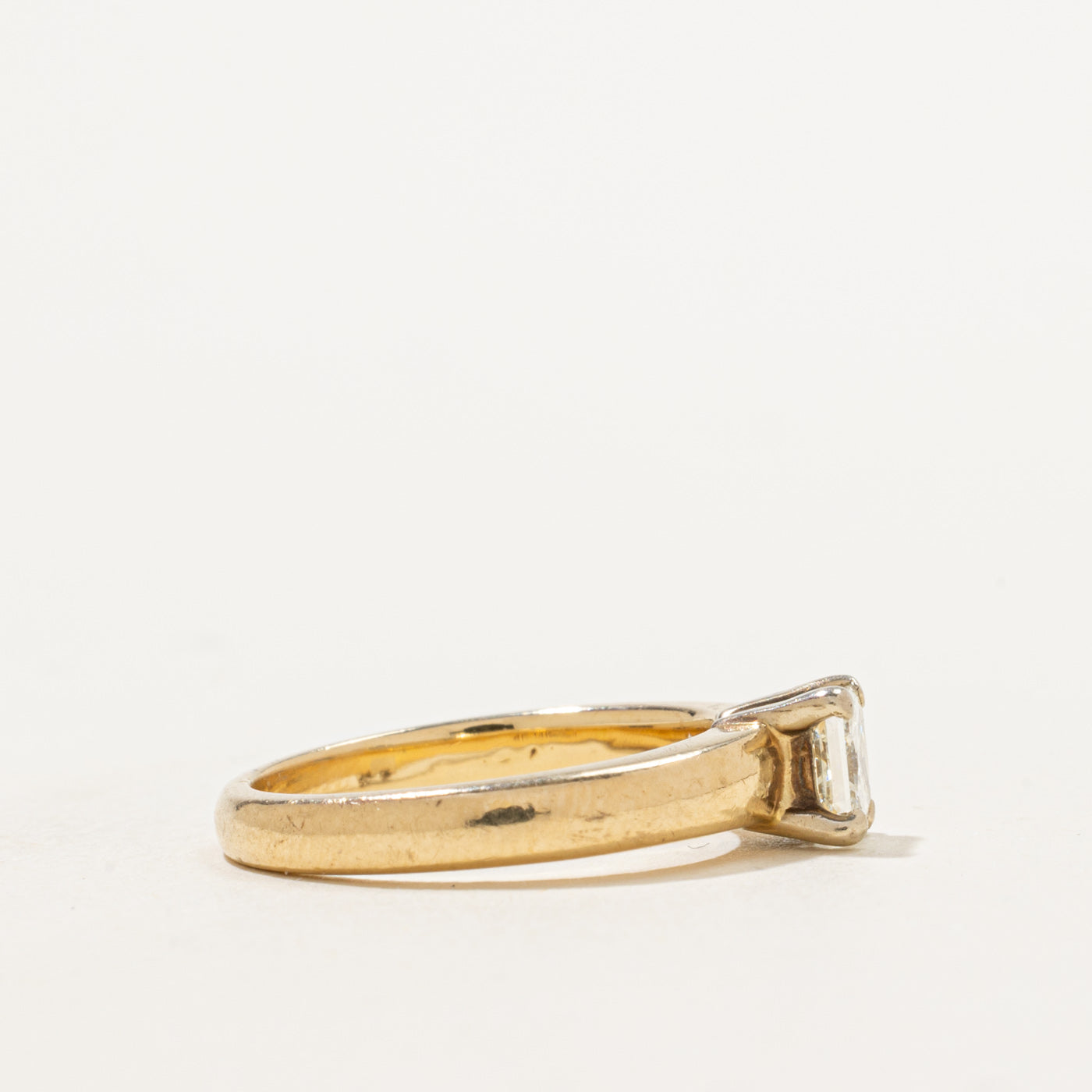 Bague solitaire princesse en diamant | 0,50 ct | Taille 4,75 | 