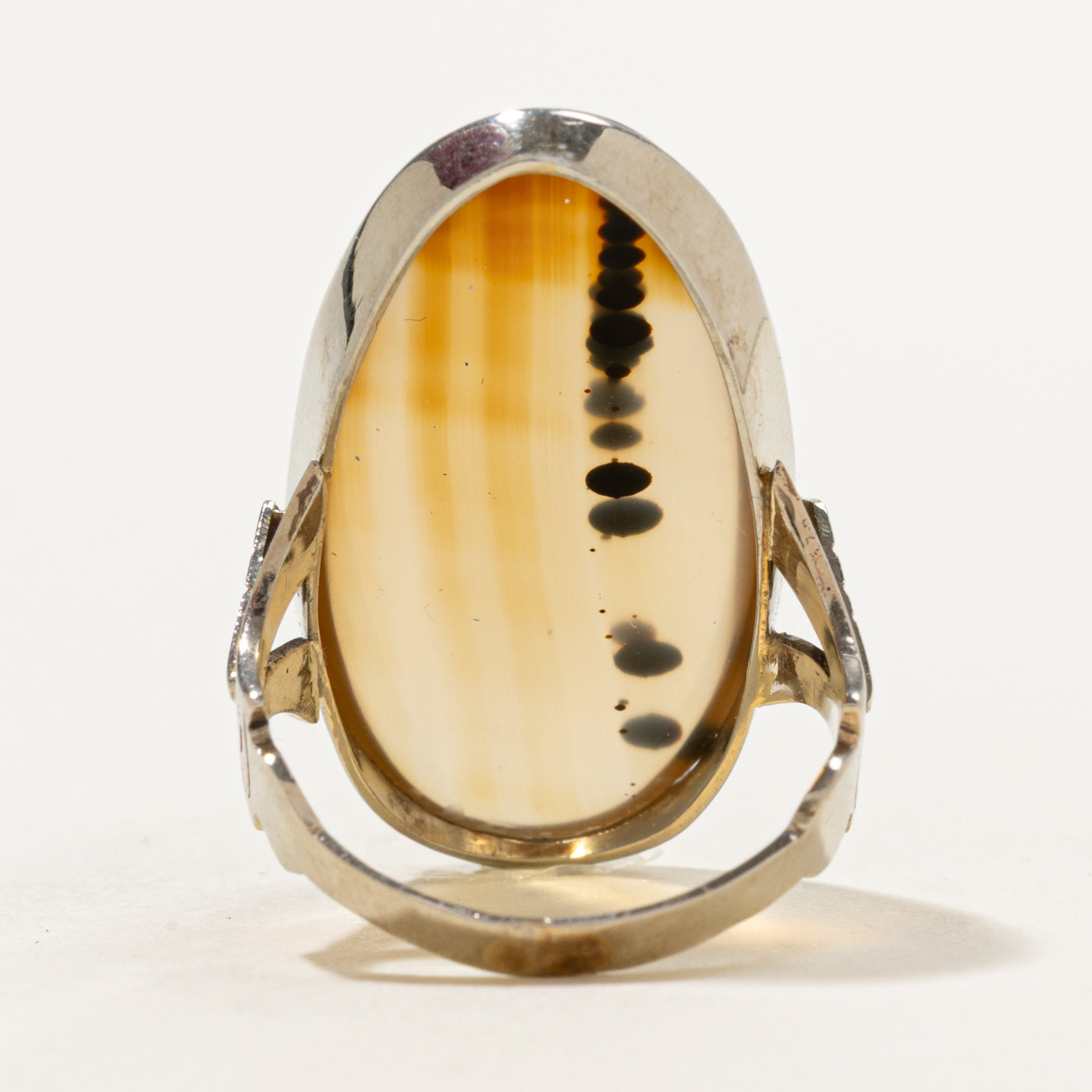 Bague cocktail en agate rubanée | 12,00 ct | Taille 7,25 | 