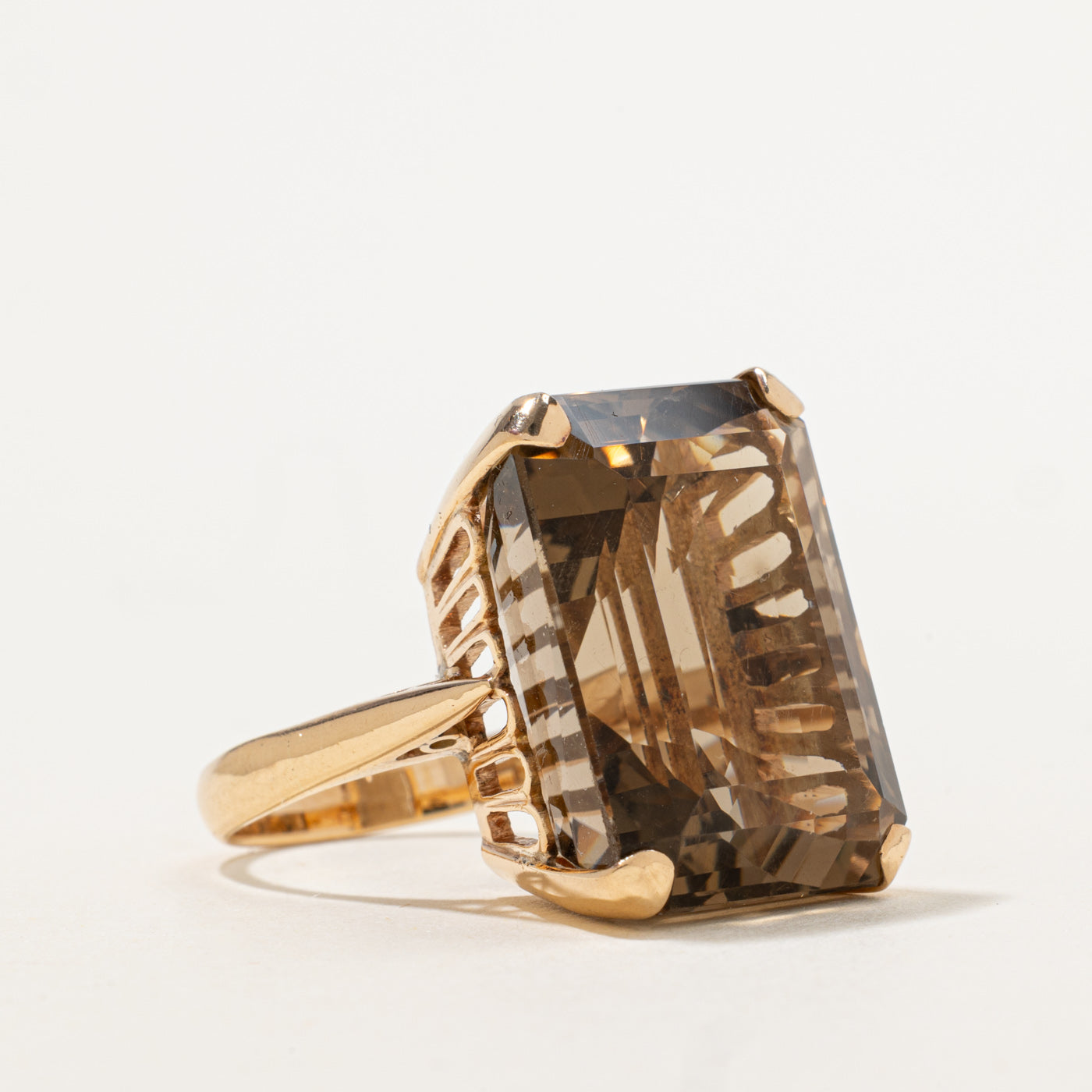 Smoky Quartz Cocktail Ring | 30.00ct | SZ 7.5 |