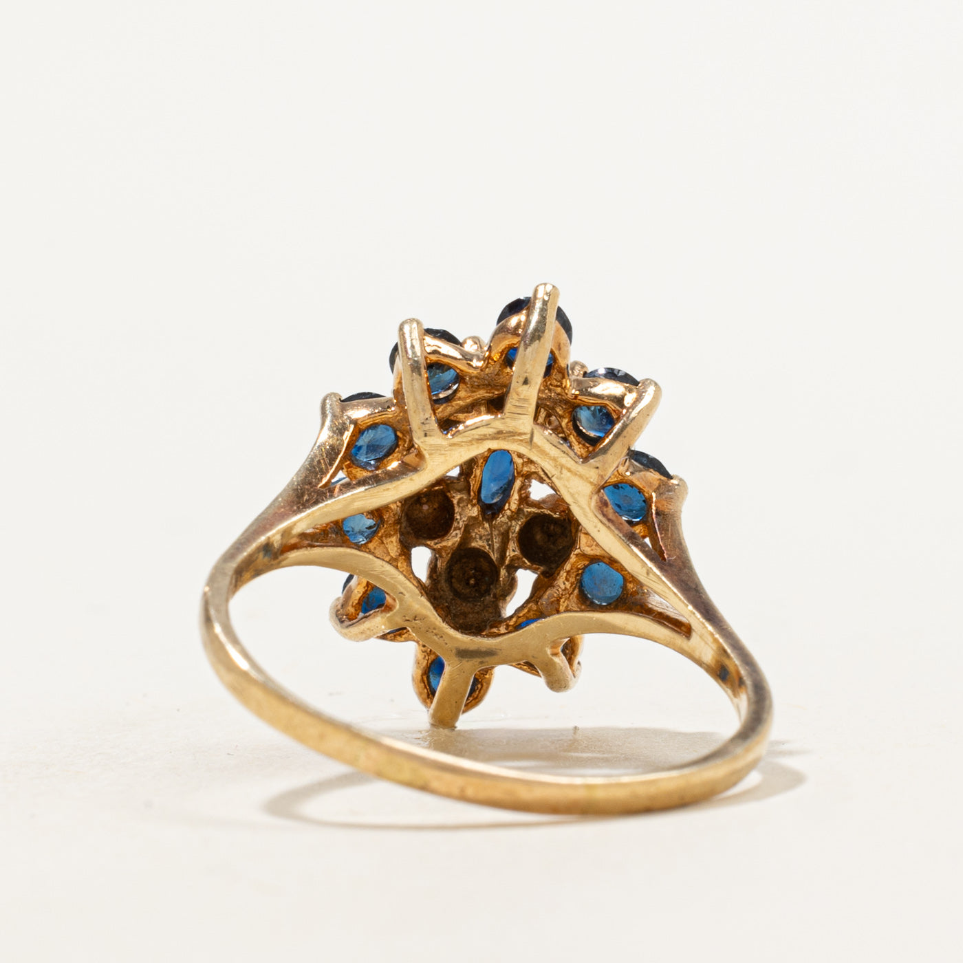 Bague cocktail saphir bleu et diamants | 1,15 ct, 0,02 ct | Taille 8,25 | 