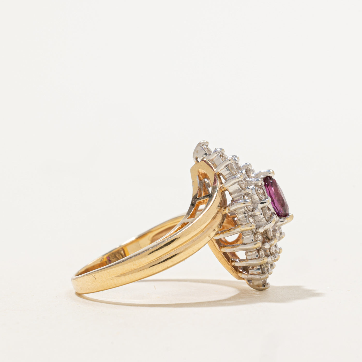 Diamond & Ruby Cluster Ring | 0.40ctw, 0.20ct | SZ 5.25 |