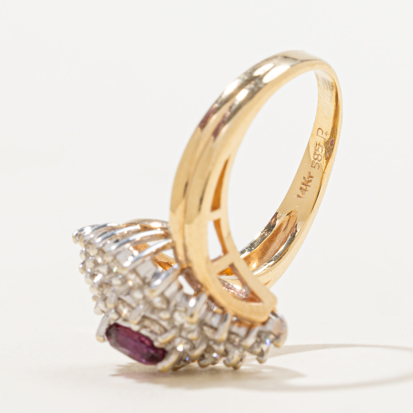 Diamond & Ruby Cluster Ring | 0.40ctw, 0.20ct | SZ 5.25 |