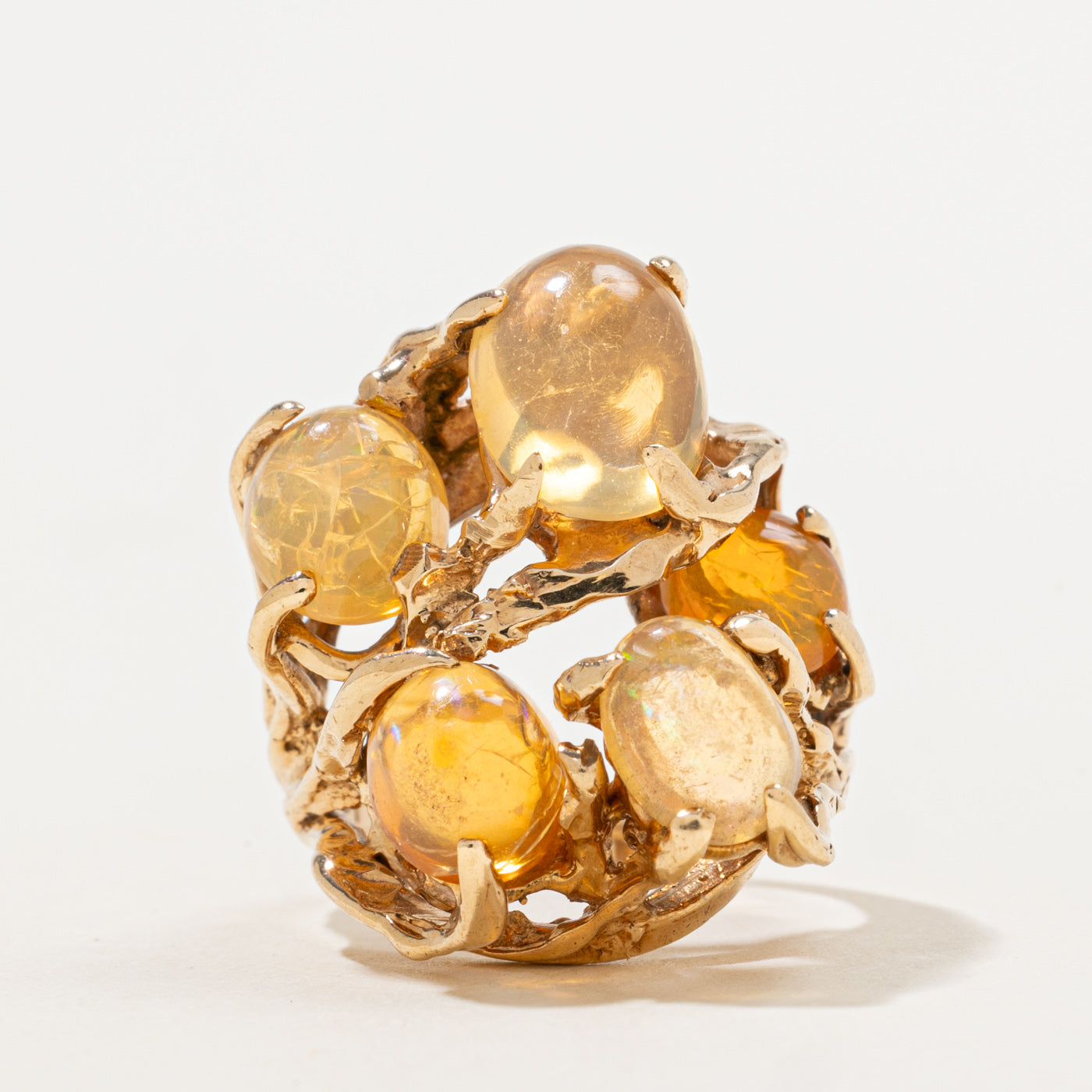 Fire Opal Cocktail Ring | 6.20ctw | SZ 5.5 |
