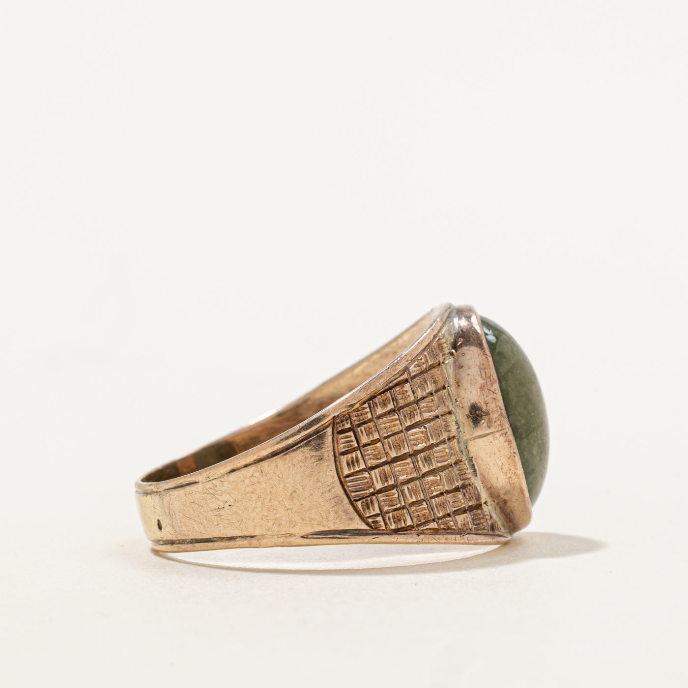 Bague en jadéite vintage | 4,22 ct | Taille 11,5 | 