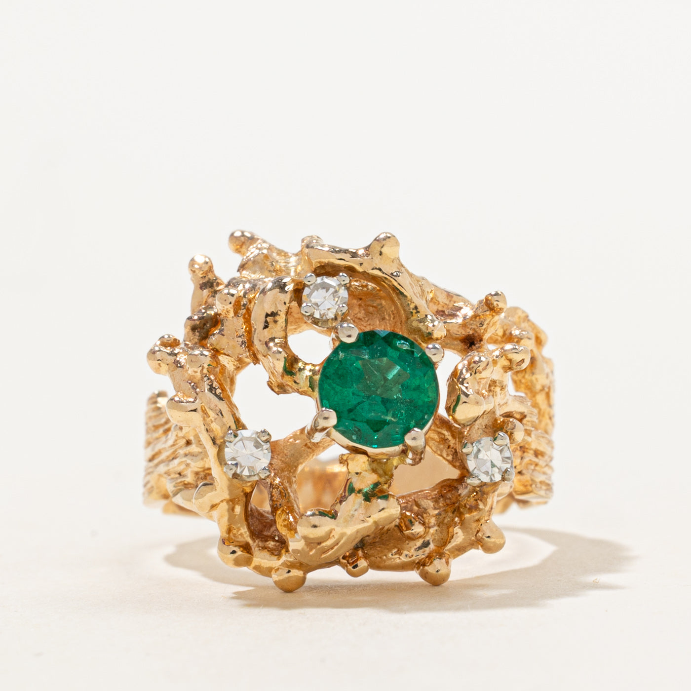 Emerald & Diamond Ring | 0.50ct, 0.08ctw | SZ 6.25 |