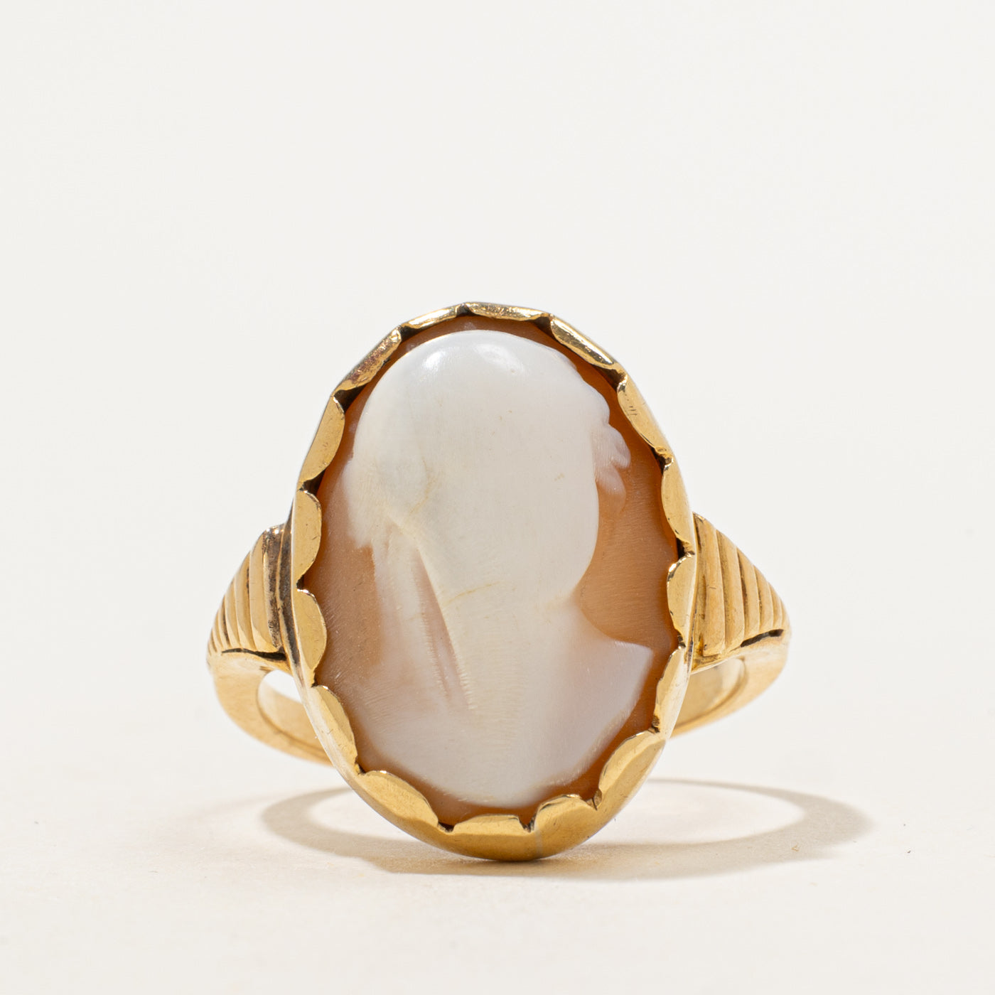 Bague camée coquillage | 6,50 ct | Taille 7 | 