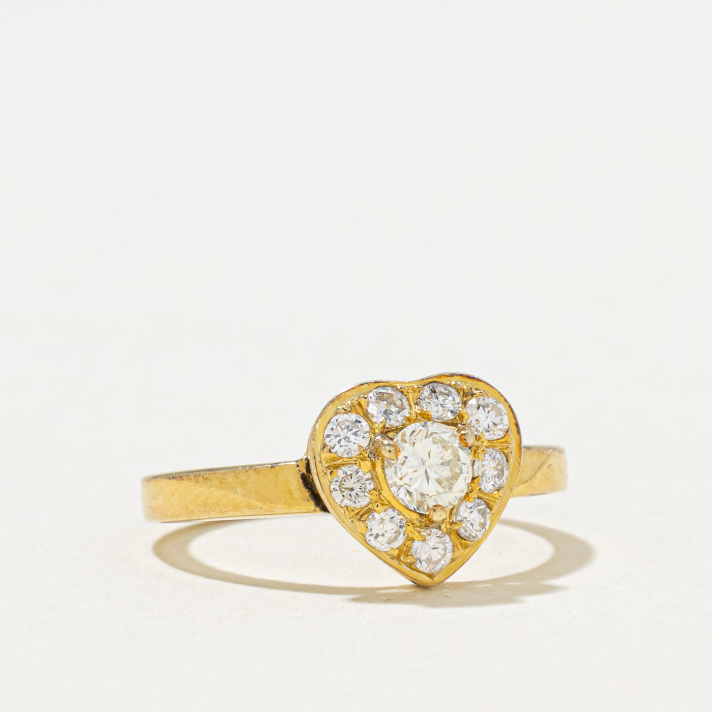 14k Diamond Halo Heart Ring | 0.45ctw | SZ 4.75