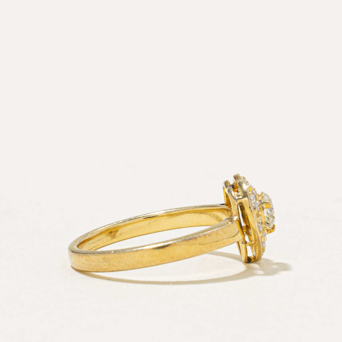 14k Diamond Halo Heart Ring | 0.45ctw | SZ 4.75