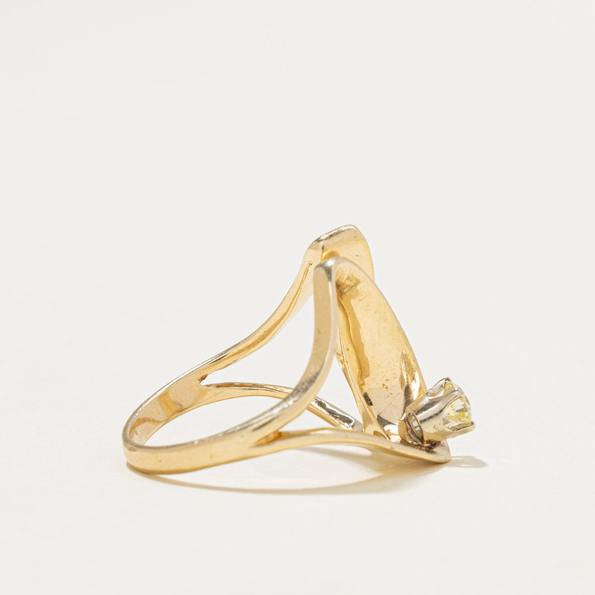 14k Yellow Diamond Abstract Cocktail Ring | 0.21ct | SZ 7.5