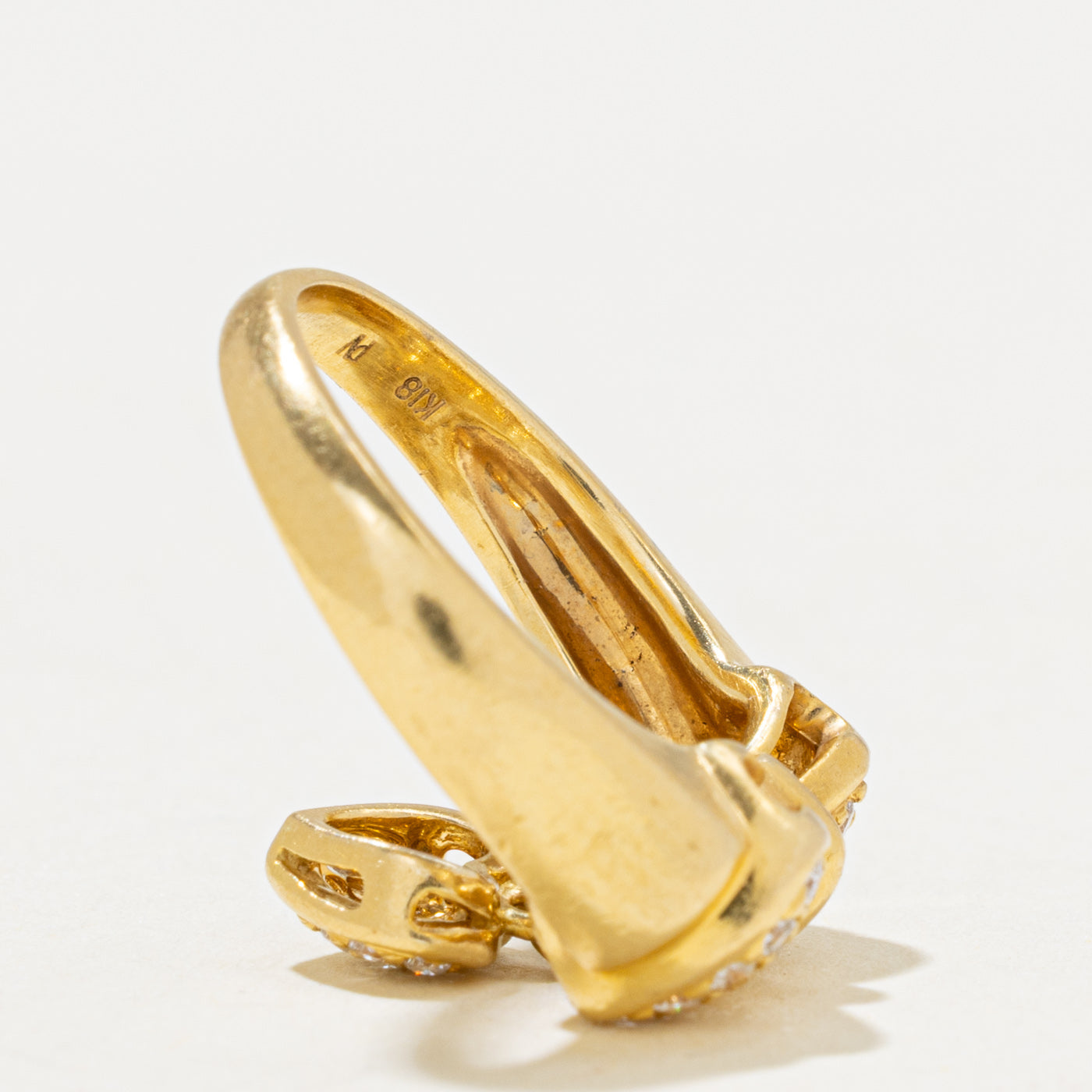 18k Diamond Bow w/ Dangling Heart Ring | 0.33ctw | SZ 5.25