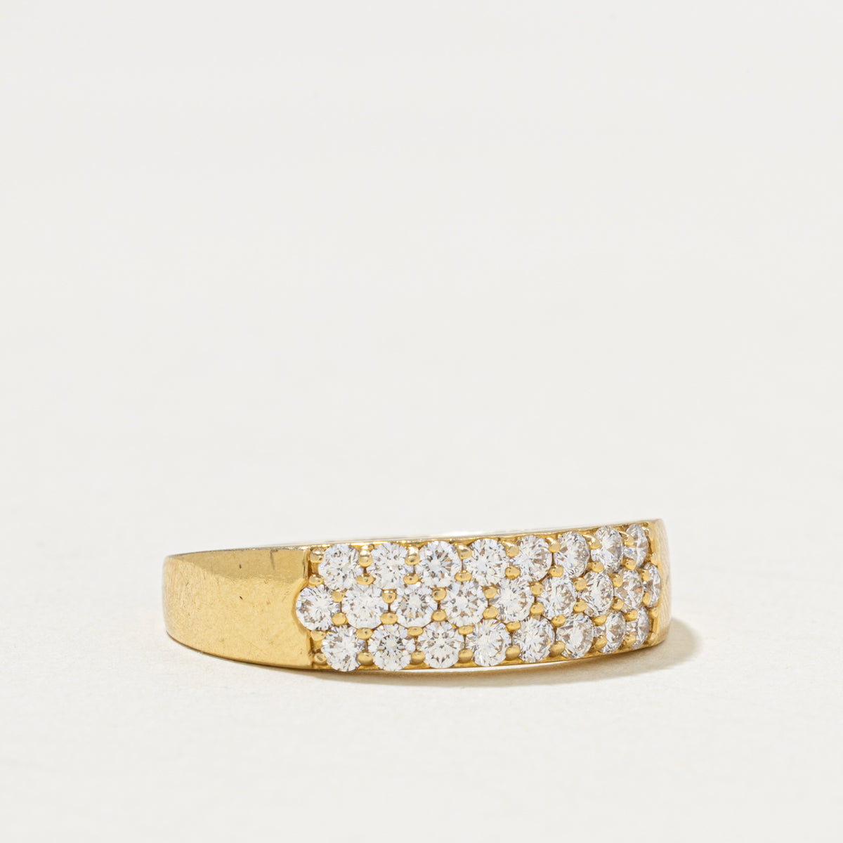 18k Pavé Set Multi Row Diamond Band | 1.00ctw | 6.15mm | SZ 11.5