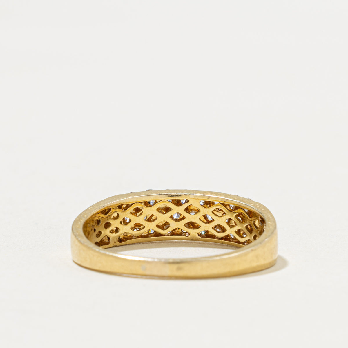 18k Pavé Set Multi Row Diamond Band | 1.00ctw | 6.15mm | SZ 11.5