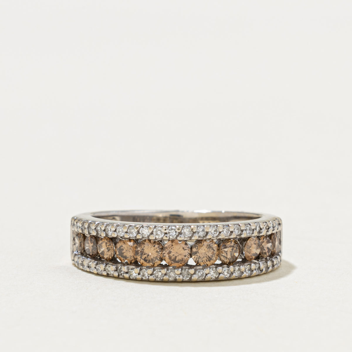14k Multi Row Brown Diamond Band | 0.88ctw | 5.5mm | SZ 6