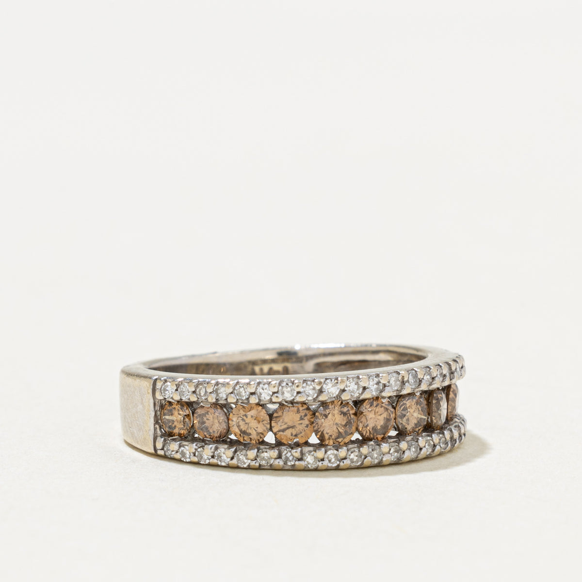 14k Multi Row Brown Diamond Band | 0.88ctw | 5.5mm | SZ 6