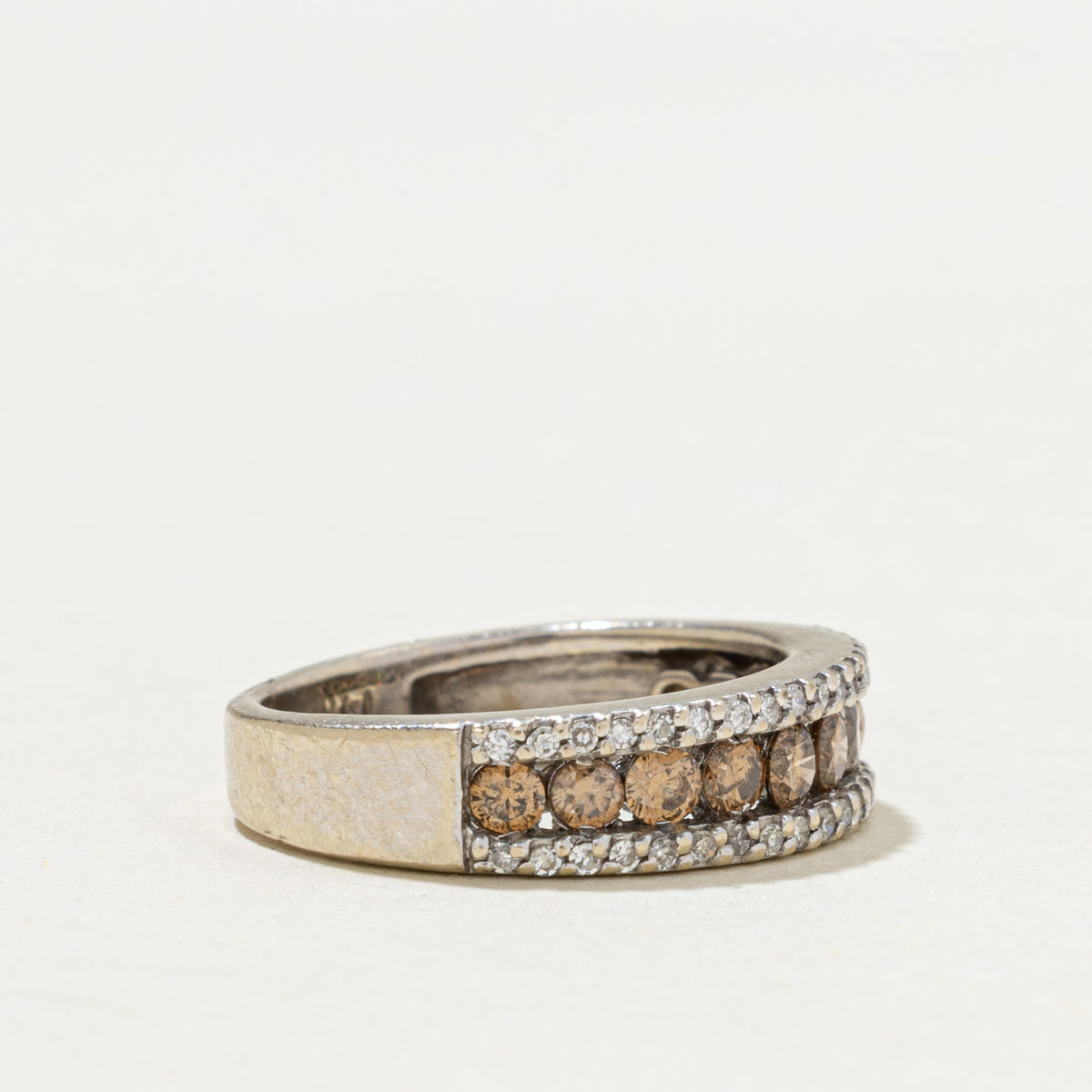 14k Multi Row Brown Diamond Band | 0.88ctw | 5.5mm | SZ 6