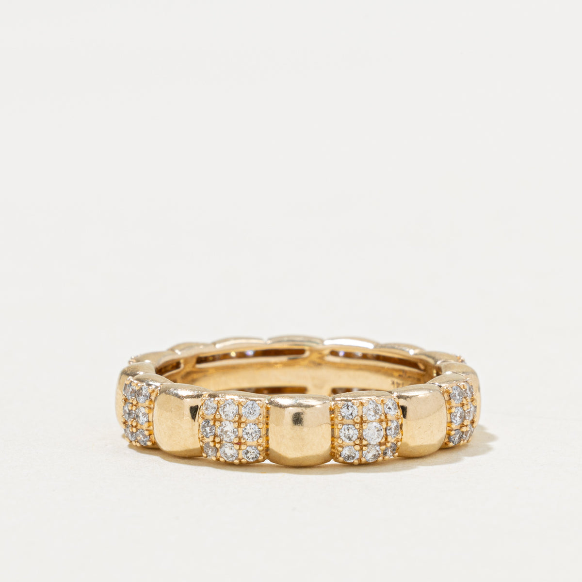 'Mejuri' Pavé Diamond Soft Charlotte Ring | 0.50ctw | 4.70mm | SZ 8.25